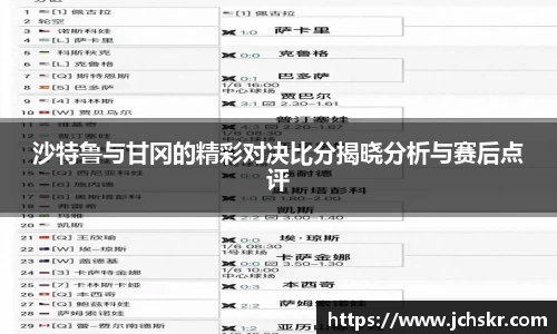 沙特鲁与甘冈的精彩对决比分揭晓分析与赛后点评